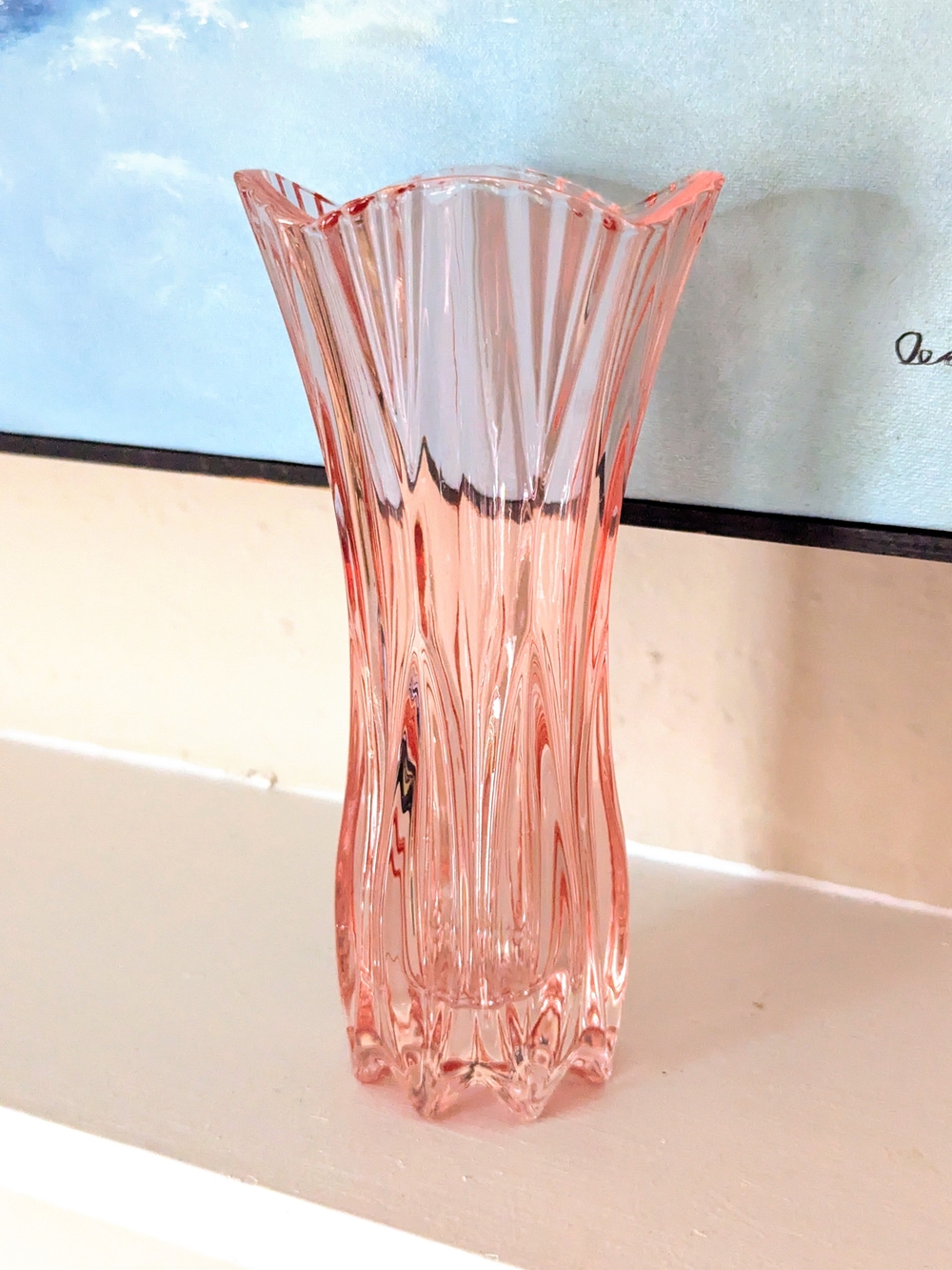 Vintage Pink Tinted Glass Vase